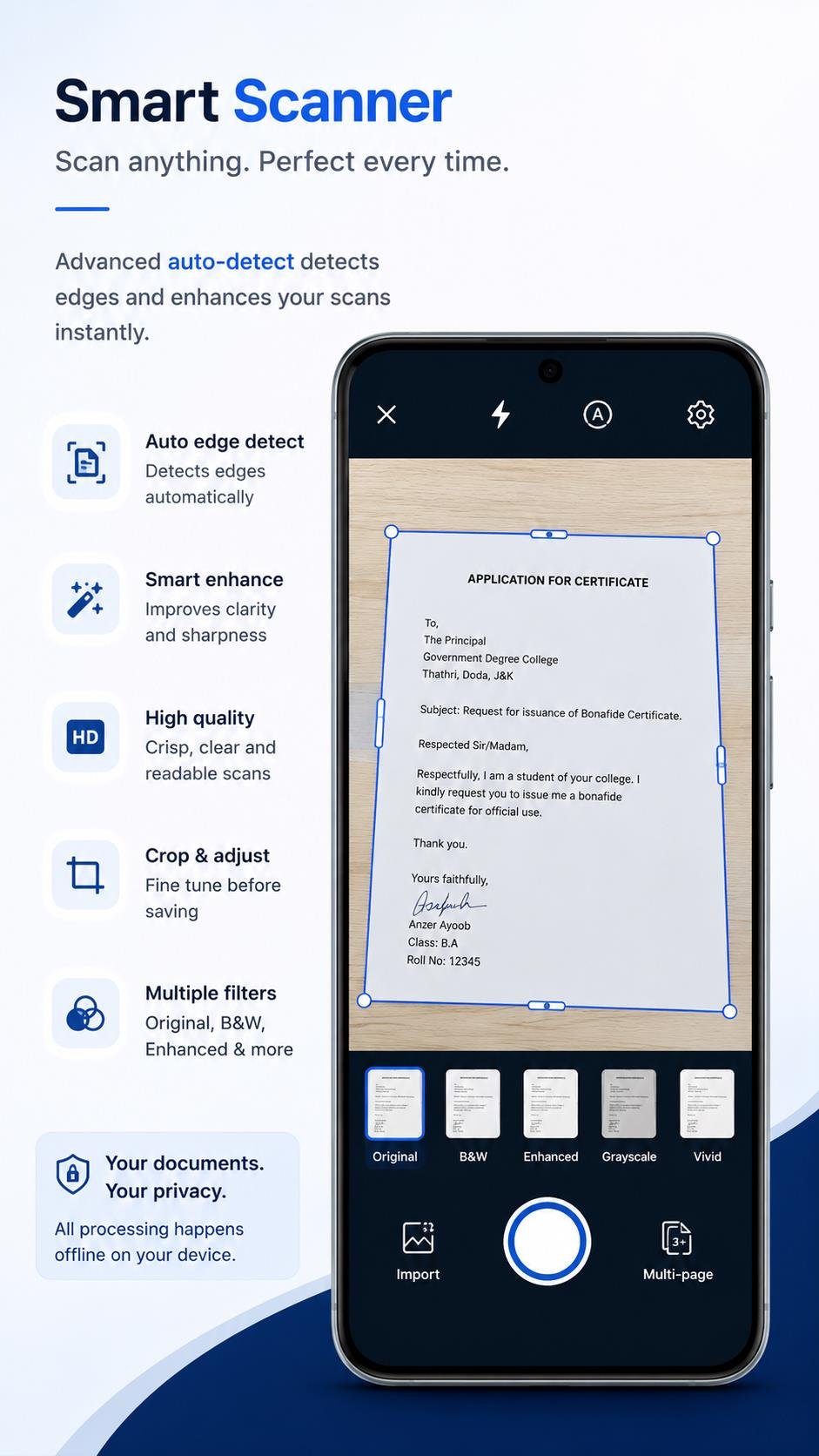 ScanPatra Document Scanner screen